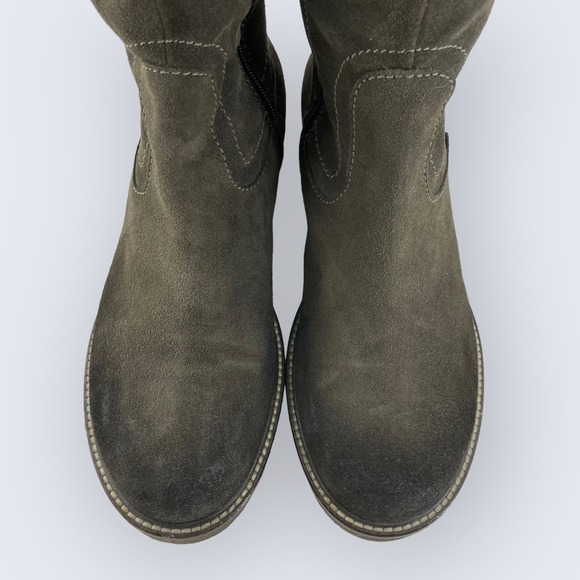 Sundance Deirdre Over Knee Burnished Green Suede 1" Block Heel Boot 37 7 $268 - Picture 2 of 10